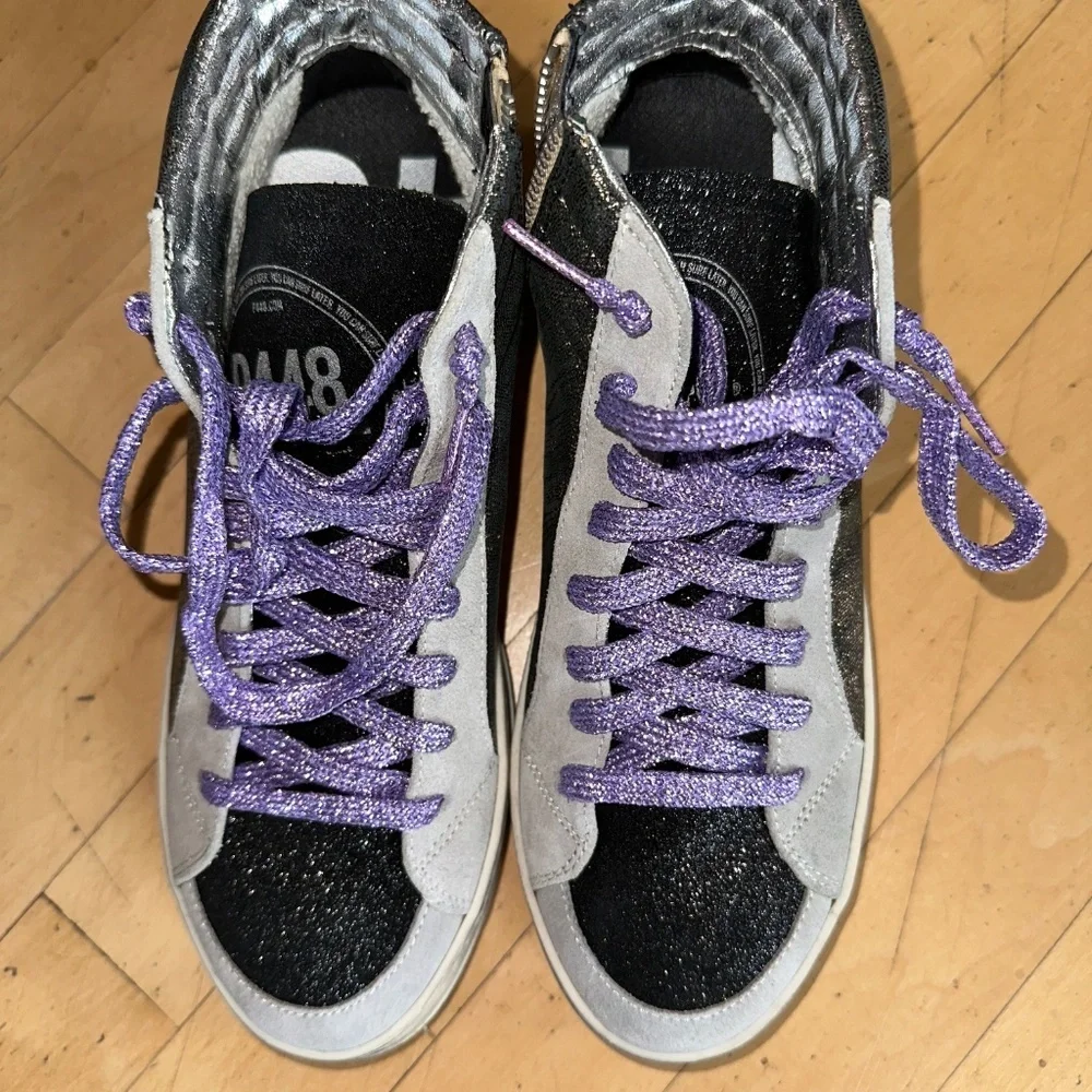 Like new P448 Hi Top glitter platform sneaker, 38/8   CB2322 - Picture 4 of 10